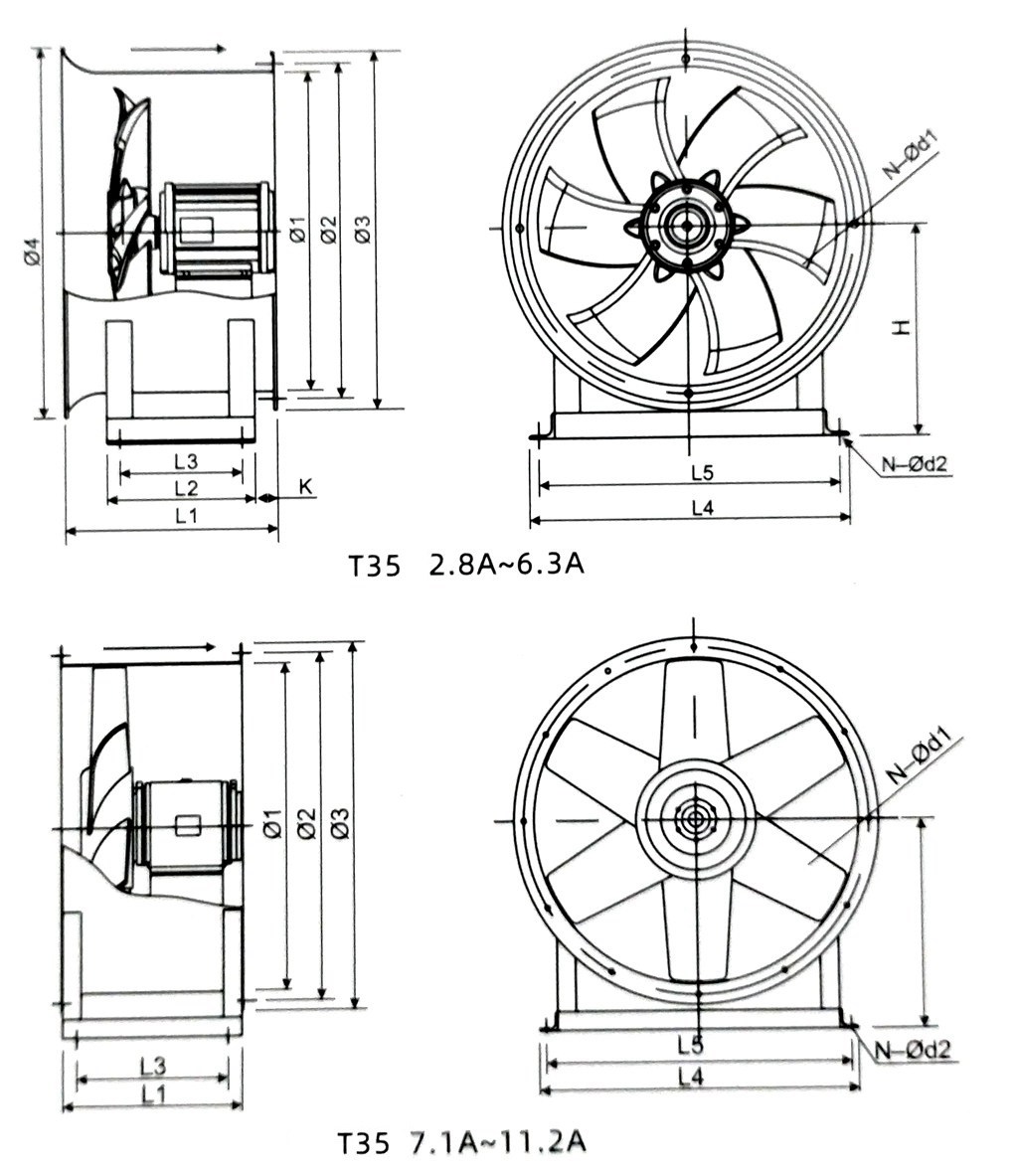 Industrial Explosion-Industrial Explosion-Proof Axial Flow Exhaust Fan for Ventilation 